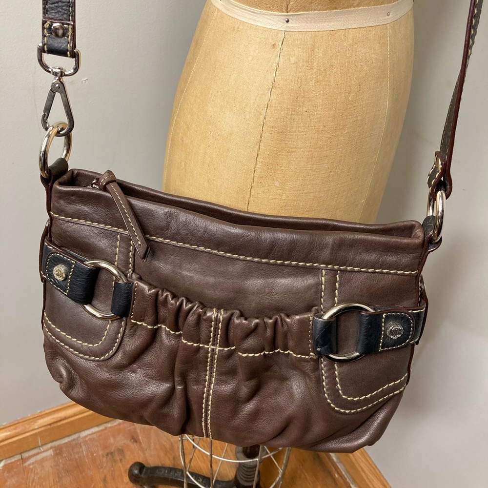 Tignanello Brown Leather Shoulder Bag Purse